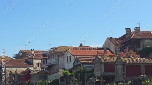 landscape and panorama of Combarro in Pontevedra, Galicia, Spain