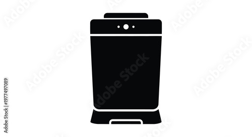 A simple black silhouette of a coffee grinder modern kitchen appliance silhouette