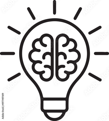 Light Bulb Brain Idea Icon innovation creativity