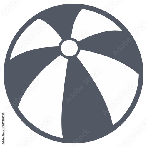 Monochromatic beach ball vector icon design for summer holidays and play