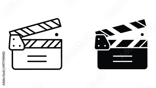 Contrast of classic and modern film clapperboard icons