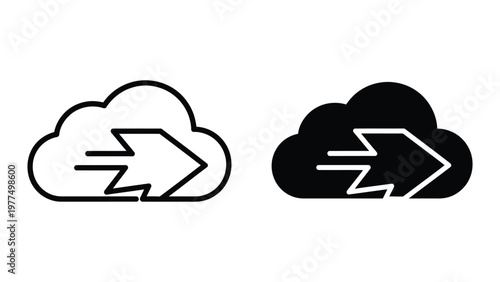 Comparison of cloud storage icons with different color schemes and styles