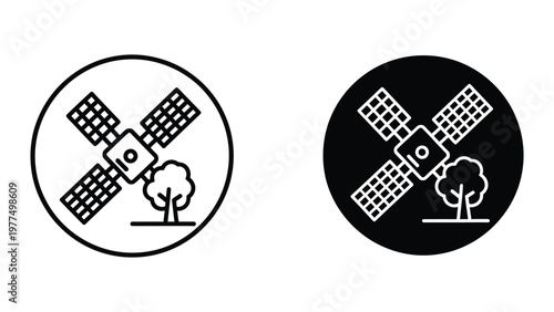 Satellite imagery depicting environmental monitoring from space with contrasting background styles