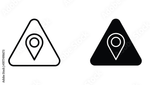 Contrasting location markers with different background colors in triangular shapes