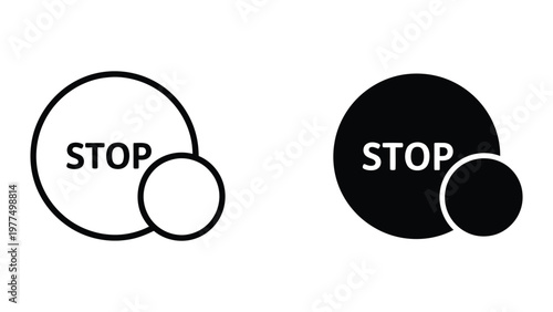 Contrast comparison of stop sign designs with overlapping circles
