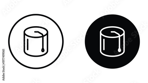 Contrast of paint can icons on different background circles