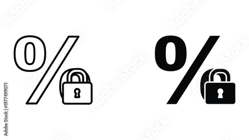 Contrast between secure and insecure percentage indicators with padlock symbols