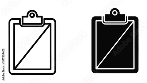 Comparison of a blank clipboard and a filled blackboard clipboard icon