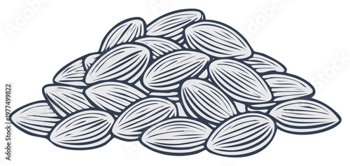 Pile of Almonds Illustration