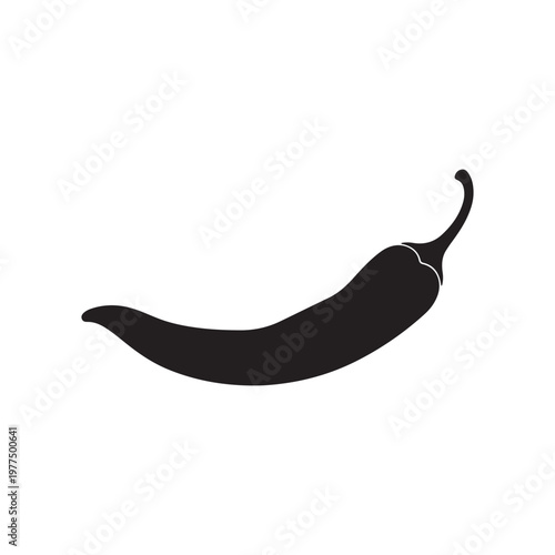 Chili silhouette vector illustration on white background