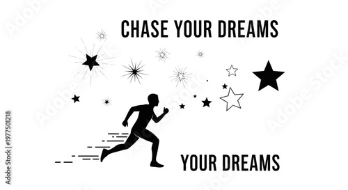 Silhouette Runner Chasing Stars and Dreams