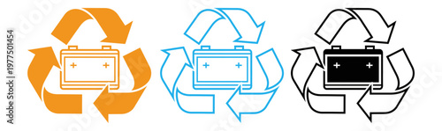 Battery recycling symbol promoting responsible disposal and environmental sustainability