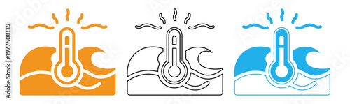 Two thermometer icons representing hot and cold temperatures