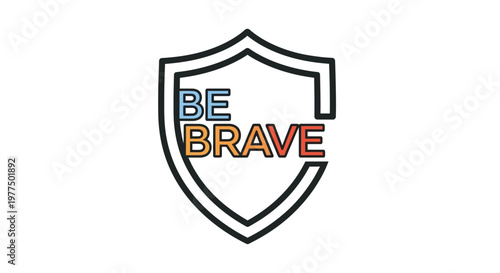 Be Brave Shield Icon: Courage, Strength, Protection, Motivation