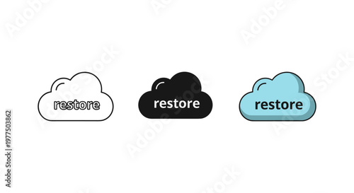 cloud storage restore icons