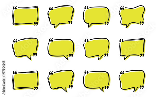 Collection of various cartoon speech bubbles on a for dialogue