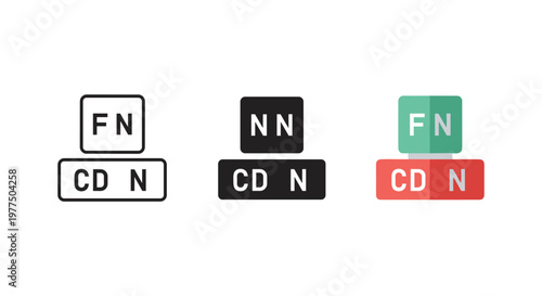 colorful keyboard keys with letters on white background