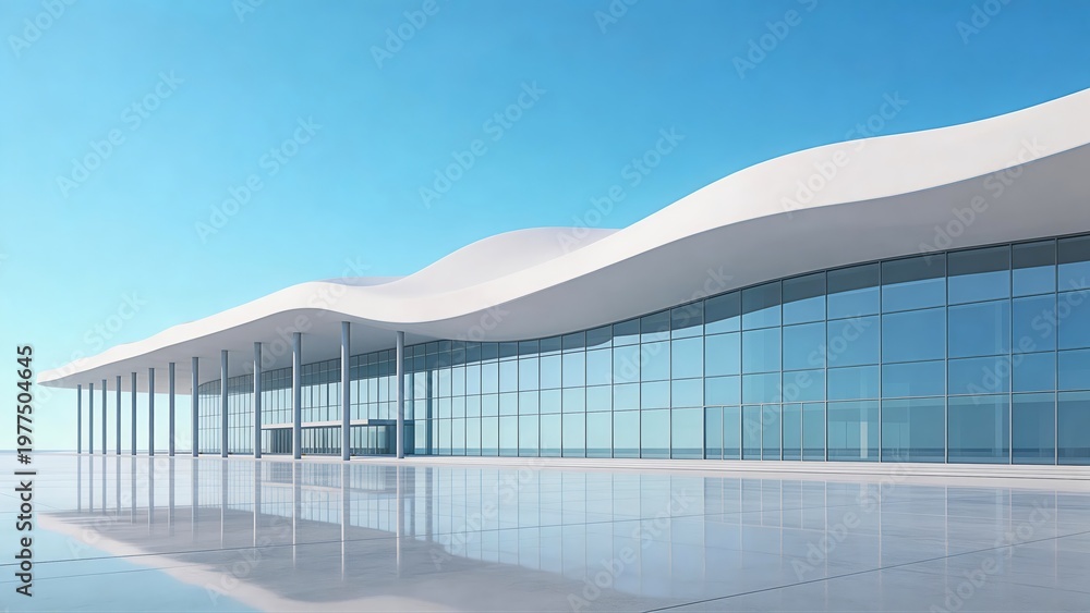 Fototapeta premium Modern Wavy-Roofed Glass Building