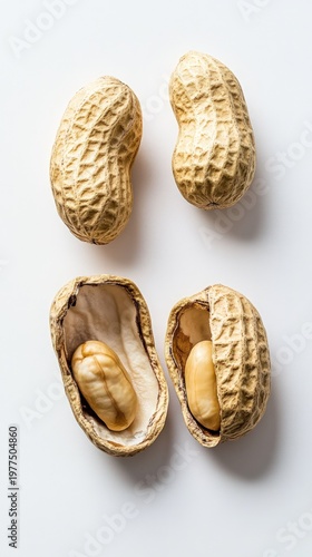 Wallpaper Mural Peanuts and peanut shells on white background Torontodigital.ca