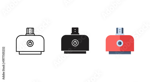 usb flash drives in white, black, and red on white background