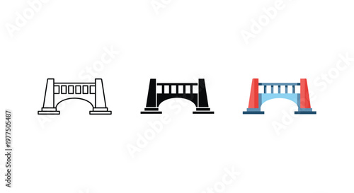 bridge icons in different colors and styles