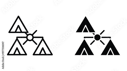 Comparison of filled and unfilled triangular structures with central connections