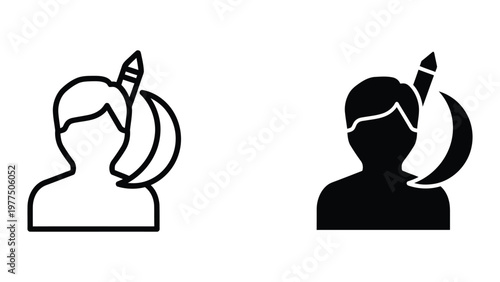 Contrast between creativity and conformity depicted through two stylized human figures