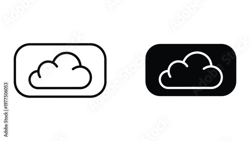 Contrast between light and dark cloud storage icons with rounded borders