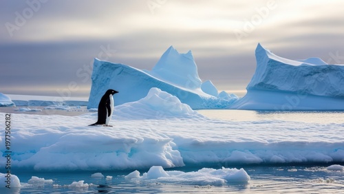 Wallpaper Mural Penguin on ice, Antarctica landscape Torontodigital.ca
