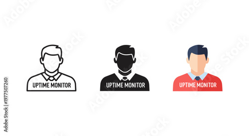 Uptime monitor icons with three different colored user avatars