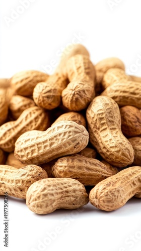 Wallpaper Mural Pile of raw peanuts on white background Torontodigital.ca