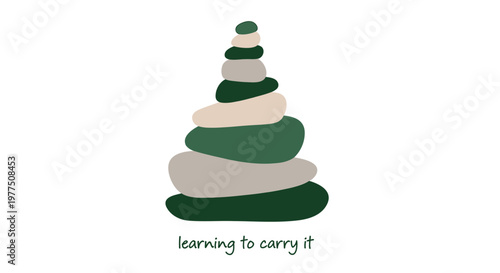 Zen stones, mindfulness symbol, stacked rocks, inspirational quote