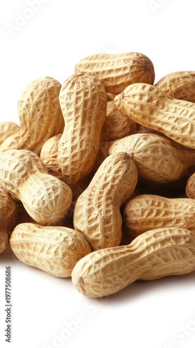 Wallpaper Mural Pile of unshelled peanuts on white background Torontodigital.ca