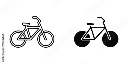 Comparison of a standard bicycle and a fat-tire bicycle illustration