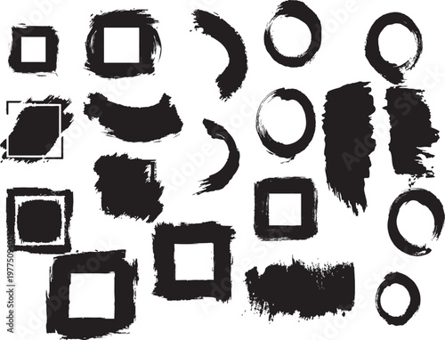 Black Marker Brush Strokes, Grunge Scribbles, Hatching Lines, and Abstract Wavy Patterns for Distressed Graphic Design,