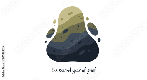 Grief illustration, emotional design, sadness concept, vector icon
