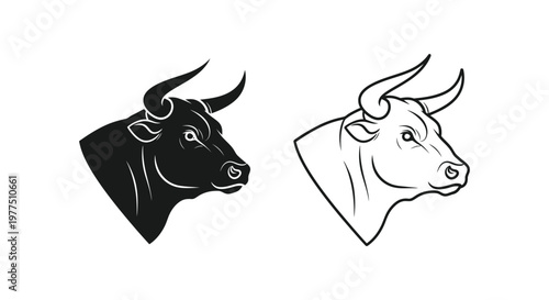 Bull Symbol Designs for Branding & Finance Vector