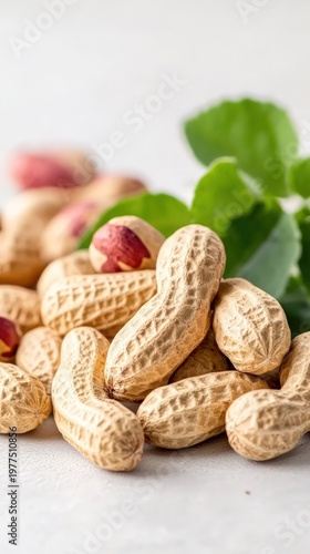 Wallpaper Mural Raw peanuts with leaves on white background Torontodigital.ca