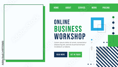 Modern Business Webinar Landing Page Template with Professional Web Interface