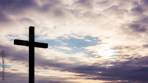 Wallpaper Mural Silhouette of a cross against a cloudy sky Torontodigital.ca