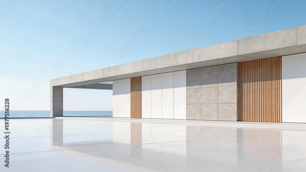Fototapeta premium Modern Minimalist Seaside Building