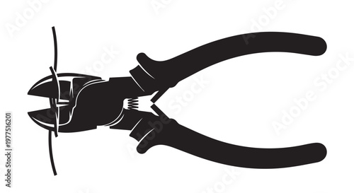 Black wire cutters, pliers, wire clippers, cutting tool, metal shears