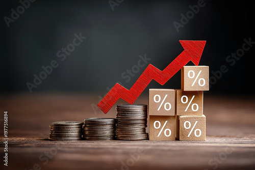 financial graph and coins for concept inflation and finance business