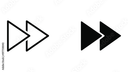 Two contrasting play button icons with different fill styles displayed side by side