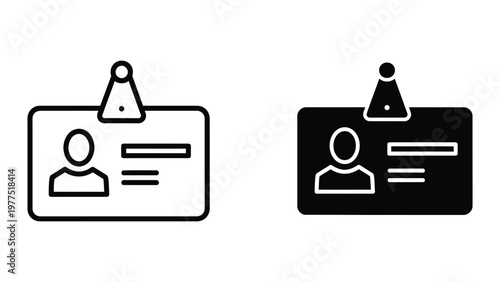 Contrast between a white and black identity badge on a clipboard