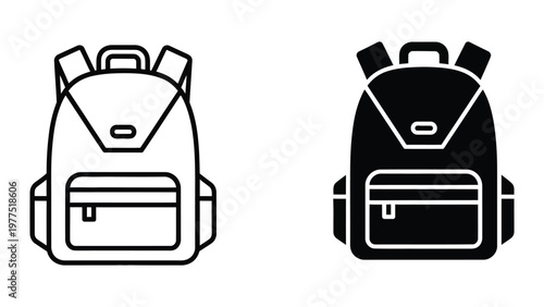 Comparison of a light and dark backpack design with similar structural features