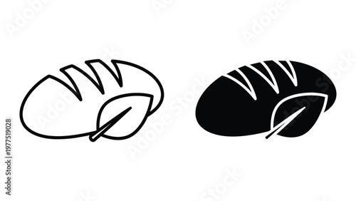 Comparison of a light and dark bread roll with leaf designs