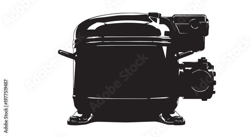 Black air compressor, industrial pump, heavy duty equipment, mechanical tool