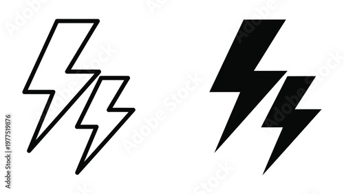 Free Download Comparison of lightning bolt symbols in different styles and colors - GFXLoad