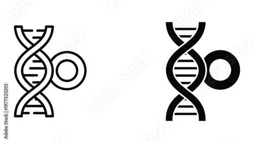 Contrast between light and dark representations of dna and chromosome